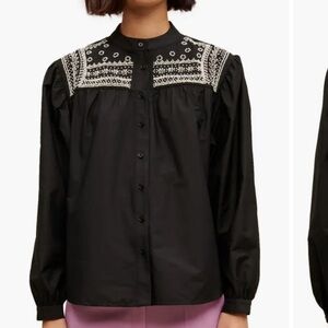 Maje Embroidered Black shirt